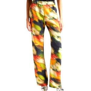 Stine Goya Marc Abstract Floral Straight Leg Pants in Flowers Size XS NWOT